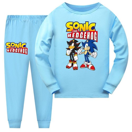 Kids Boys Sonic the Hedgehog Print Long Sleeve T-shirt Pants Suits Casual Top UK - Picture 6 of 18