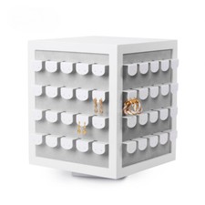 Rotating Earring Display Stand Jewelry Storage Organizer Holder Showcase