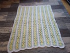 Daisy crochet afghan, couch throw, bed duvet, spring blanket, recliner blanket