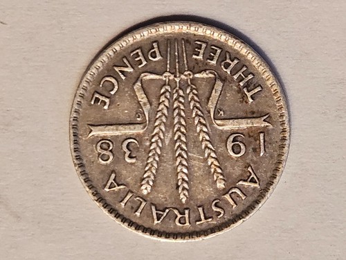 1938 Australien 3 Pence Australian 3 Penny Silbermünze 3D 3P King George VI