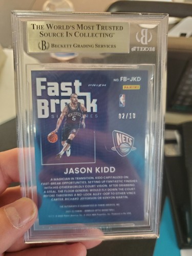 2021 Donruss Optic FastBreak Signature Gold Jason KIDD 2/10 BECKETT GEM MINT 9.5 - Picture 2 of 2