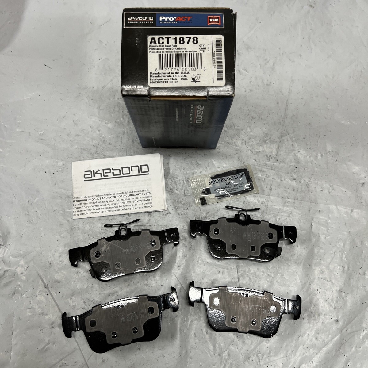 Akebono Brake Pads Rear Honda Civic 16-18 Akebono Brake Pads Rear Honda Civic 16-18