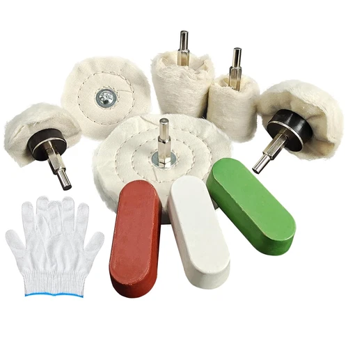 6 Drill Buffing Wheels and 3 Polishing Compounds, Multi-Specification Polishing - Picture 1 of 12