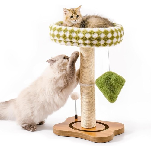 Mewoofun 2-Tier Cat Tree Cat Scratching Post with Bed Cat Tree Tower for Indoor - Picture 2 of 21
