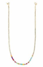 BP Nordstrom 'BE HAPPY' Gold Star Beaded Face Mask Sunglasses Chain Hands Free