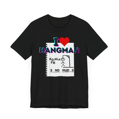 Funny "Hangman" Game Unisex Tee, Gag Shirt for Game Night - 第 1/11 張圖片