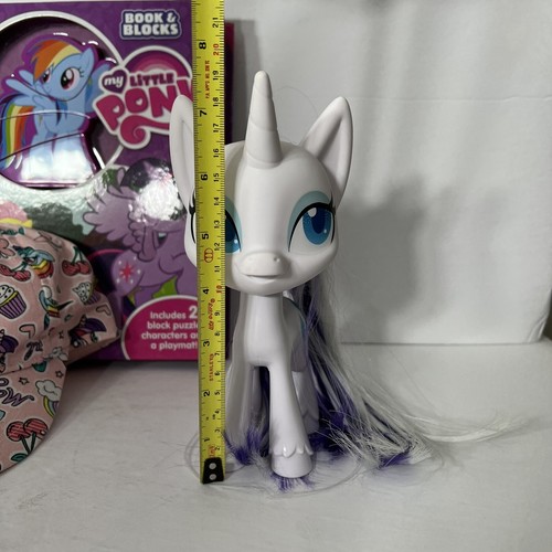 My Little Pony Lot 5 " Rarity PVC Book & Block Puzzles H&M Snapback Size 4-8Y - Picture 2 of 12