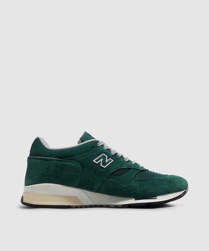 New Balance Mens 1500 MADE in England Premium Leather Shoes IN Green and White - Picture 2 of 9