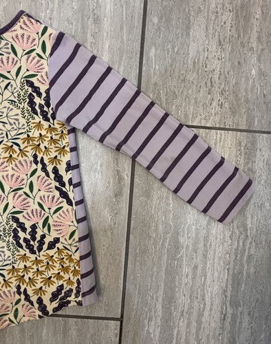 RuffleButts Girls Purple Striped & Floral Long Sleeve Top, Size 5, Cute! - Picture 14 of 15