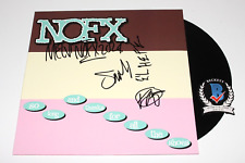 NOFX BAND SIGNED SO LONG AND THANKS FOR THE SHOES ALBUM VINYL RECORD BECKETT COA NOFX BAND SIGNED SO LONG AND THANKS FOR THE SHOES ALBUM VINYL RECORD BECKETT COA