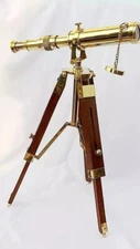 10 inch Telescope with Wood Tripod Stand Antique Handmade replica engraved style