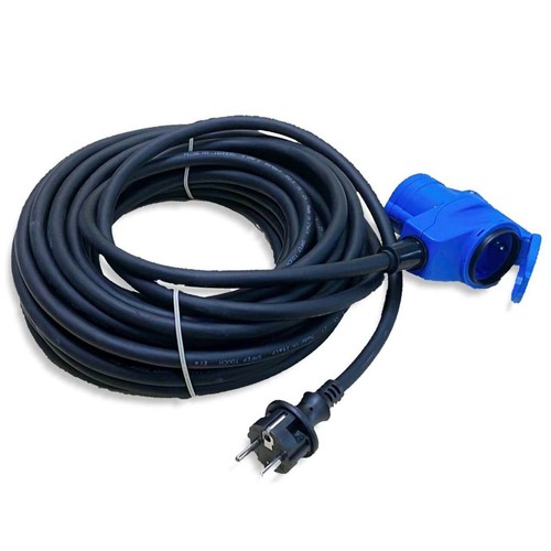 CEE Camping Kabel Set - 15m Schuko an Winkelkupplung + 30cm Adapter + Schutzbox - Bild 2 von 11