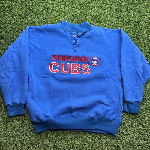Vintage Y2K Starter Chicago Cubs Sweatshirt Herren Medium M Blau MLB Baseball