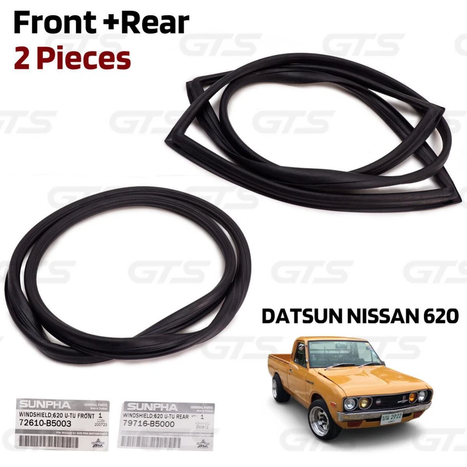 Set Front Rear Windshield Weatherstrip Rubber Seal For Datsun 620 Pickup 1976 - Foto 2 de 4