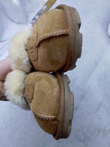 UGG Coquette Suede Slipper womens 6 37 slipper Chestnut tan fuzzy - Picture 7 of 11