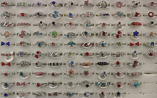 Wholesale Bulk Lots 60pcs Lady Fashion Jewellery Filled Rhinestone Cute Rings - Picture 2 of 7