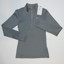 Nike Womens Drifit Pro Warm Grey Half Zip Top BNWT XS 1/2 Gym Running