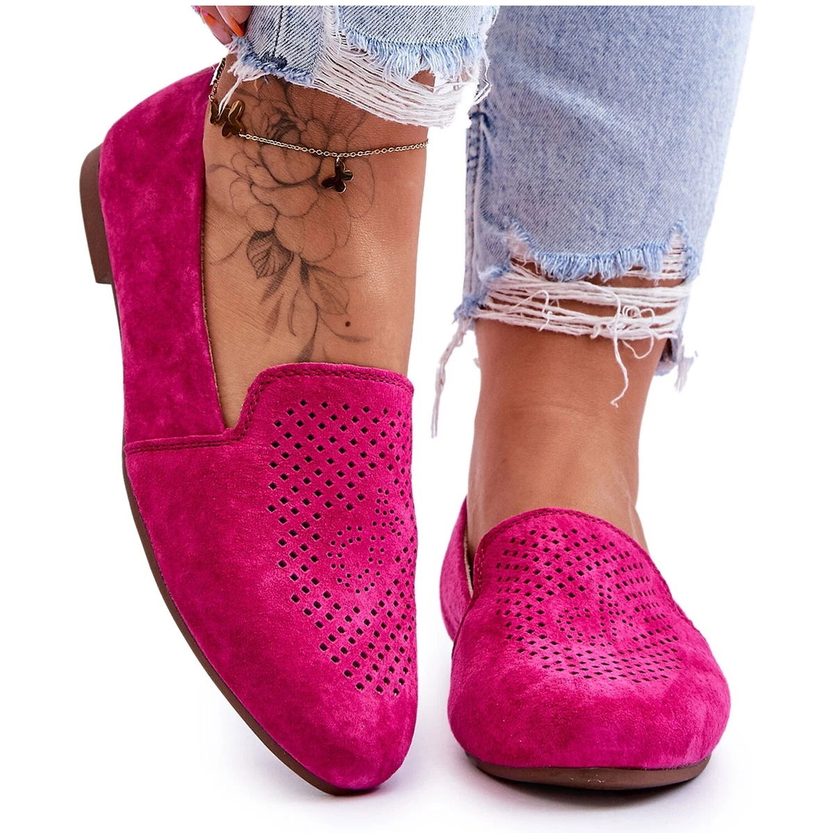 Pink velvet loafers best sale womens