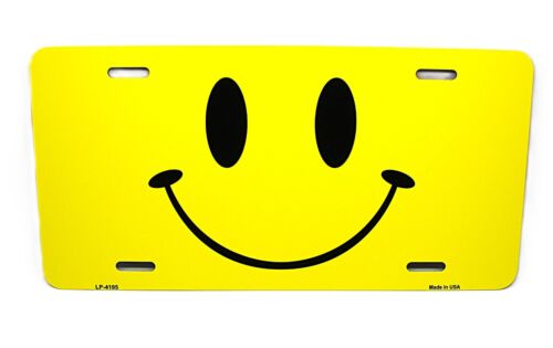 SMILEY EMOJI HAPPY FACE EMOTICON METAL NOVELTY CAR LICENSE PLATE AUTO TAG - Picture 2 of 15