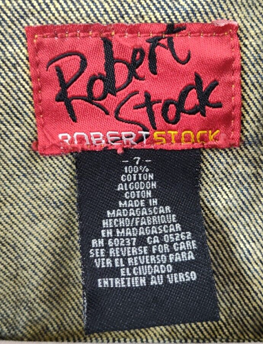 Robert Stock Boys Jean Jacket 7 Blue 100% Cotton Botton Down Regular Fit Denim - Picture 15 of 16