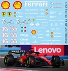 1/32 Decals for Ferrari F1-23 2023 Slot Cars Leclerc Sainz TBD852