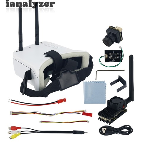 Wireless Video Transmission System FPV TX RX 3" FPV Goggles and 1200TVL Camera