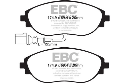 EBC Frt Discs & Redstuff Pad for Seat Leon Mk3 5F 2.0 Turbo Cupra 280HP 2014>16 - Picture 2 of 4