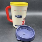Aladdin Travel Mug Cup 24 Oz St Louis Zoo Friends USA White w Multi Colors Vtg