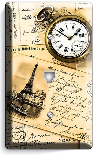 VINTAGE LOVE LETTER ROMANTIC PARIS POSTCARD LIGHT SWITCH OUTLET WALL PLATE DECOR - Picture 19 of 34