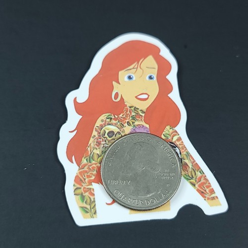 Sexy Princess Tattoo Bad Girl Laptop Sticker 2 Inch Mermaid Ariel Bikini - Picture 2 of 2