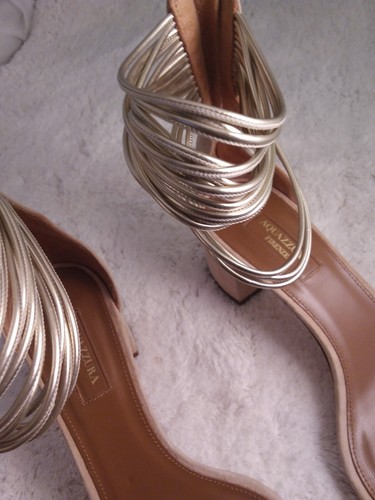 Sandali alla caviglia Aquazzura Firenze scamosciati tono argento misura 8,5 o 39 Italia - Foto 6 di 12