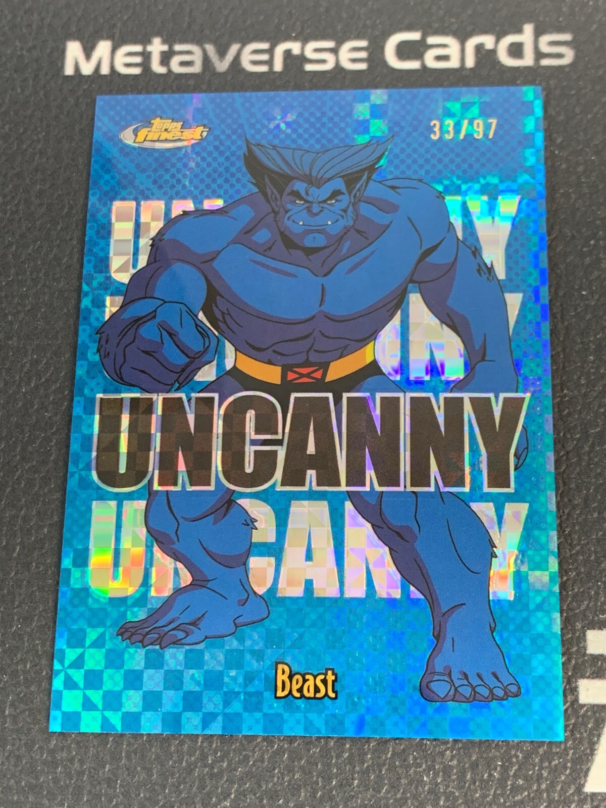 2025 Topps Finest X-Men '97 Beast Uncanny Short Print X-Fractor /97