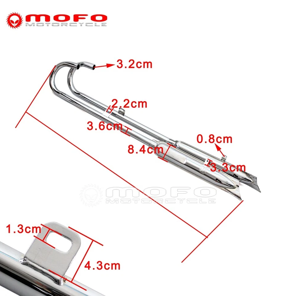 Tubo silenciador cola de pez completo para BMW M1 M72 R71 R12 Sidecar Ural Dnepr MT12 Foto 4 de 4