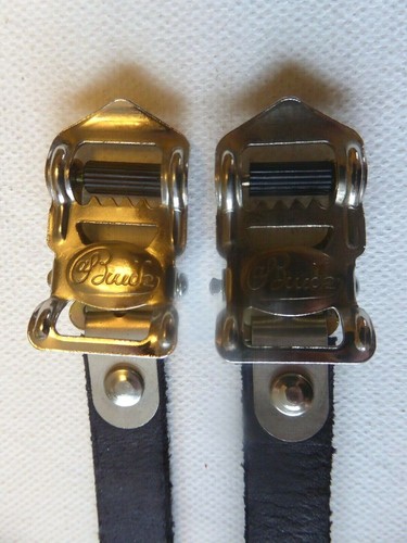 Correas de punta de cuero italiano de colección Francesco Moser D Bianchi de oro negro A - Imagen 2 de 5