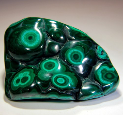 3.75" Superb Polished Bull's Eye Malachite, Congo! MA122 - Picture 3 of 5