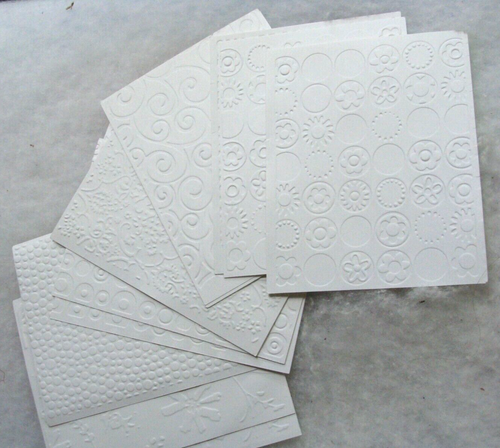 10 Embossed A2 Card Fronts Cardstock Precut Paper White Various Textures - Bild 2 von 9