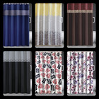 BATHROOM SHOWER CURTAIN  70" X 70" WITH MATCHING COVERED HOOKS ASSORTED DESIGNS
