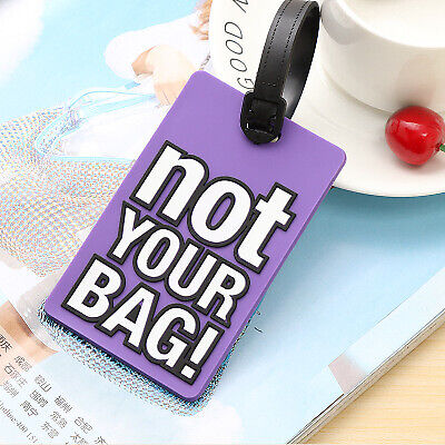 Large Luggage Silicone Baggage Tags Label letter Name Address ID Suitcase UK - Picture 75 of 134