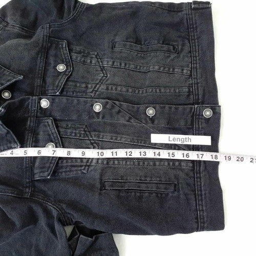 Free People Damen Rumors Jeansjacke Schwarz Knöpfe Kragen Pattentaschen XS Neu - Bild 11 von 12