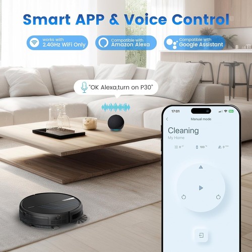 3000Pa Robotic Robot Vacuum and Mop Combo Cleaner Self-Cleaning Sweeper - Picture 4 of 9