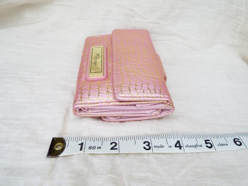 Jane Norman Geldbörse mit Geldbörse rosa & gold mit Metallbar Logo vorne & falsche Schnalle hinten - Bild 3 von 8