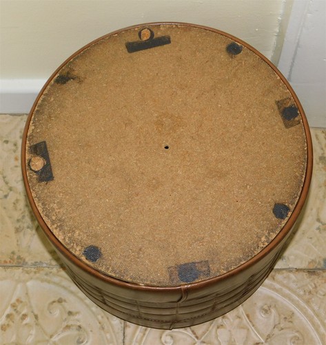 VTG 12" Mid Century Vinyl Brown Footstool With Storage Inside - Picture 6 of 11