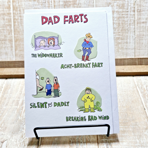 Recycled Paper Greetings Father's Day Card Dad Farts Cartoon Funny Humor - Picture 1 of 7