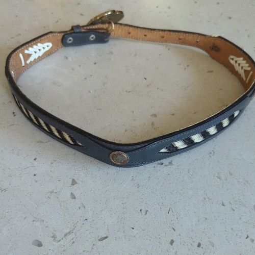 Justin Top Grain Cowhide Leather Horsehair Size 30 Leather Belt USA Heart buckle - Picture 7 of 12