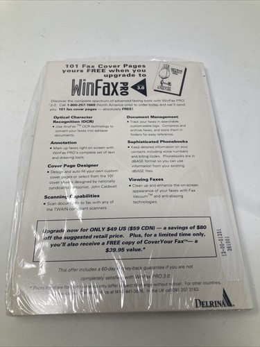 Disquete Delrina WinFax LITE 3.0 y DosFax LITE Factory 3.5" 4 en 1 con manual - Imagen 2 de 2