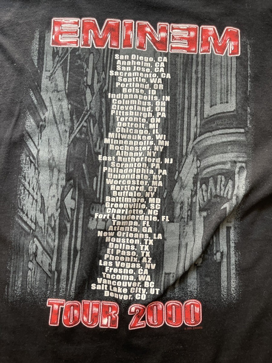 Vintage EMINEM 2000 Concert Tour Hip Hop Rap Double Sided