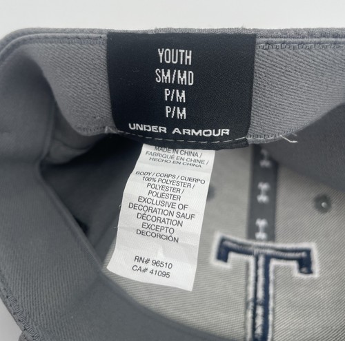 Under Armour Baseball Gray Ball Cap Hat Sz Youth SM/MD Style 1282154 T Twisters - 第 7/8 張圖片