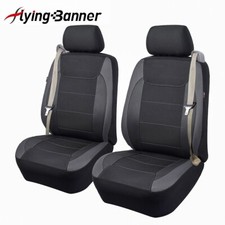 Universal 2 Front Car Seat Covers Carbon Fiber Leather Fit Seatbelt For Truck