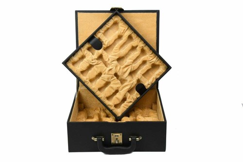 Storage Box Leatherette Coffer with Double Tray Fixed Slots for 3.75"-4.1"Pieces - Picture 3 of 6
