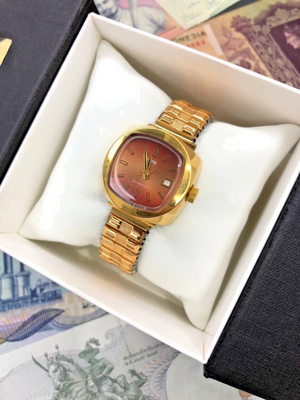 🇺🇦Rare Soviet wristwatch Zarja USSR 30 Jewels Zaria women's watch Gold Plated 